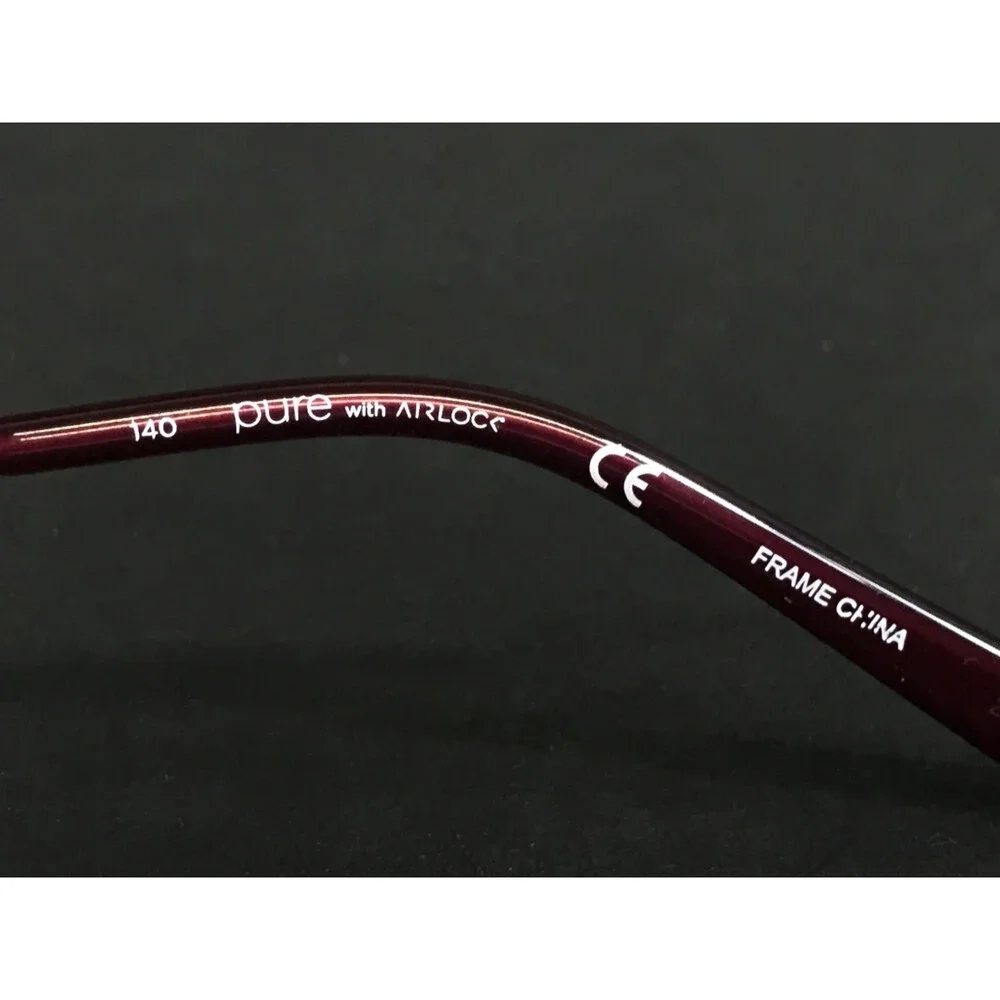 Pure Airlock Eyeglasses Frames EMBRACE 202 604 Burgundy Titanium 49-18-140